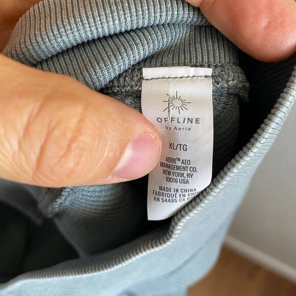 Offline by Aerie High Waist Legging Pants Fitted Striped Green Gray XL - Picture 4 of 7